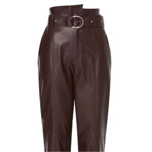 EUC Marissa Webb Faux Leather Short Pants Knickers Burgundy Belted 14